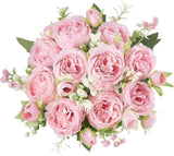 Pink Artificial Peonies Silk Flowers for Home Decor