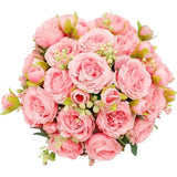 Pink Artificial Peonies Silk Flowers for Home Decor