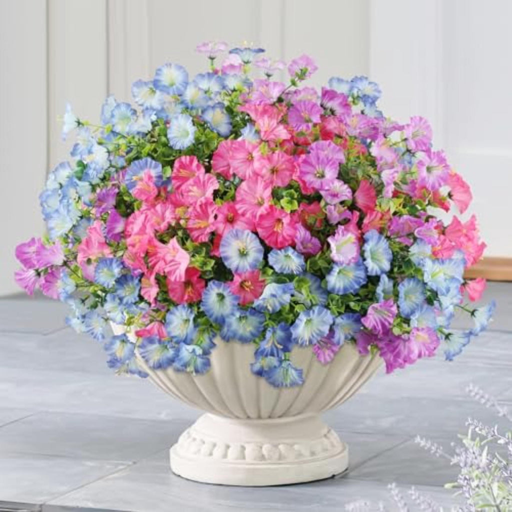Artificial Petunia & Morning Glory Flowers – Faux Silk Outdoor Decor