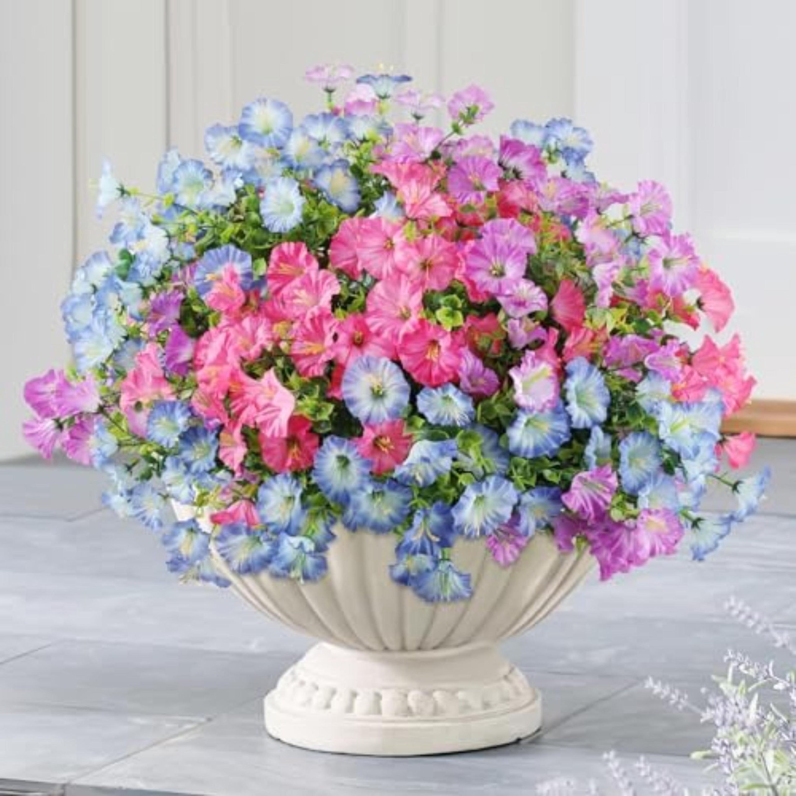 Artificial Petunia & Morning Glory Flowers – Faux Silk Outdoor Decor