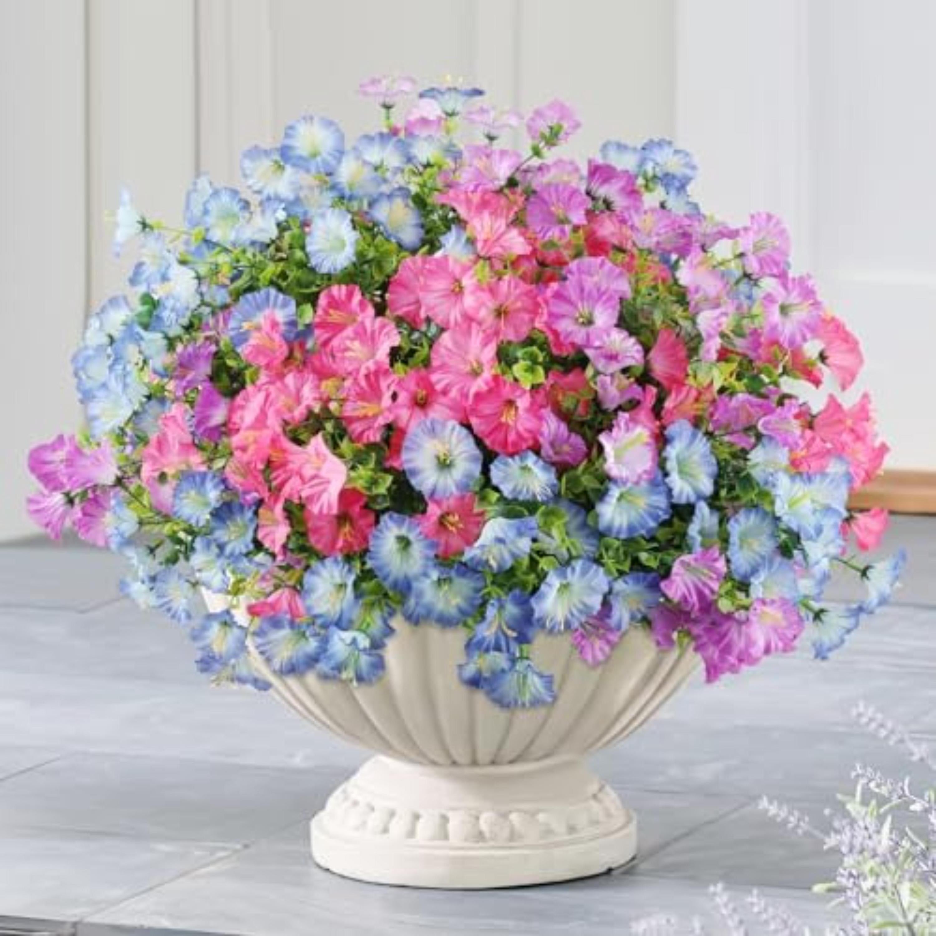 Artificial Petunia & Morning Glory Flowers – Faux Silk Outdoor Decor