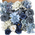 Dusty Blue Artificial Flower Combo Box – Wedding DIY Bouquet Set