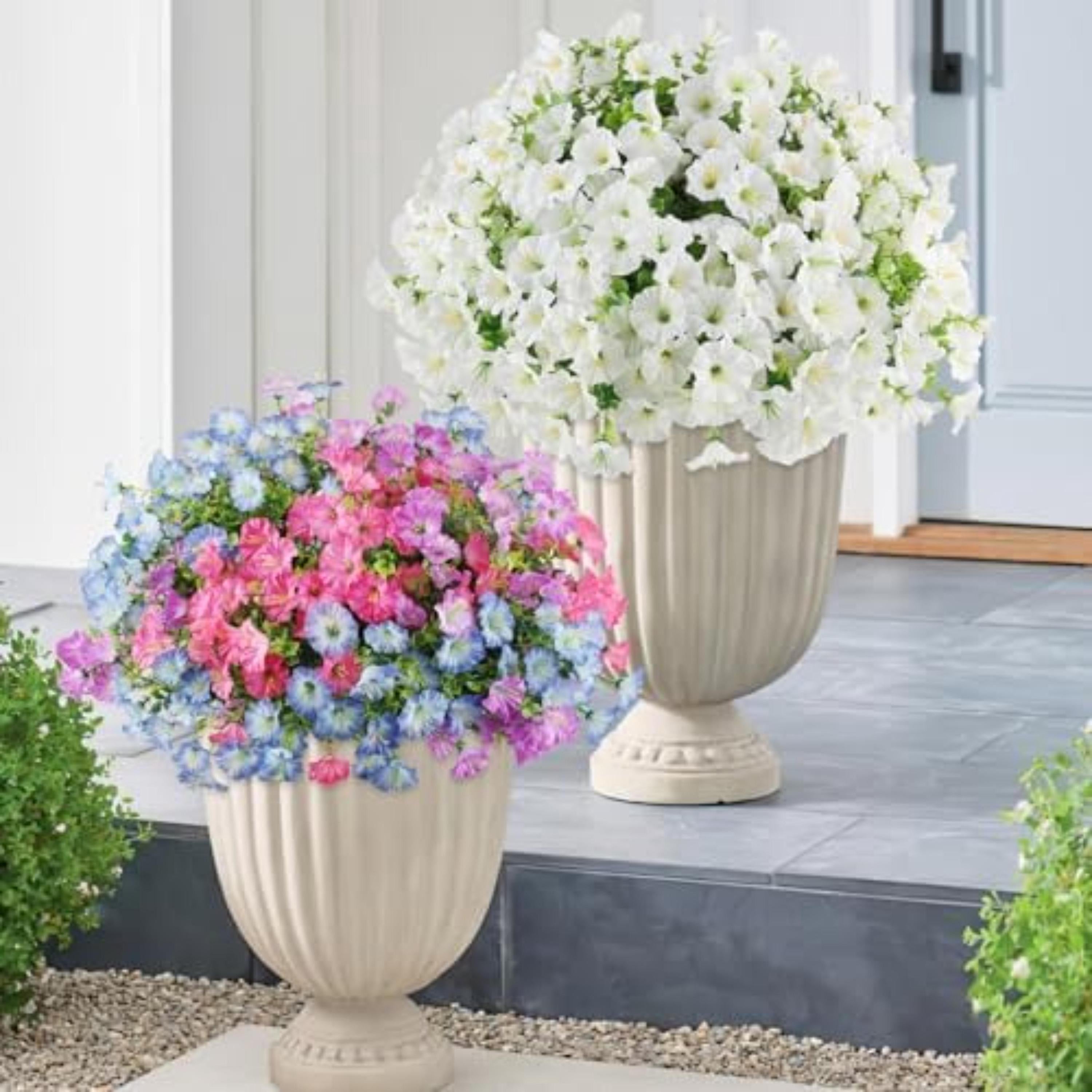 Artificial Petunia & Morning Glory Flowers – Faux Silk Outdoor Decor